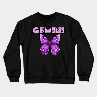 Gemini zodiac sign astrology purple aesthetic butterfly Crewneck Sweatshirt